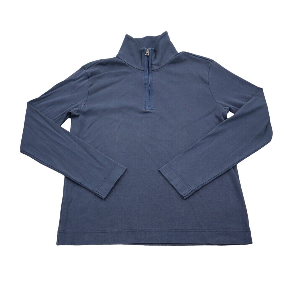 Hugo Boss Sweater Womens L Blue Long Sleeve Chest Zipper Pullover Outwear